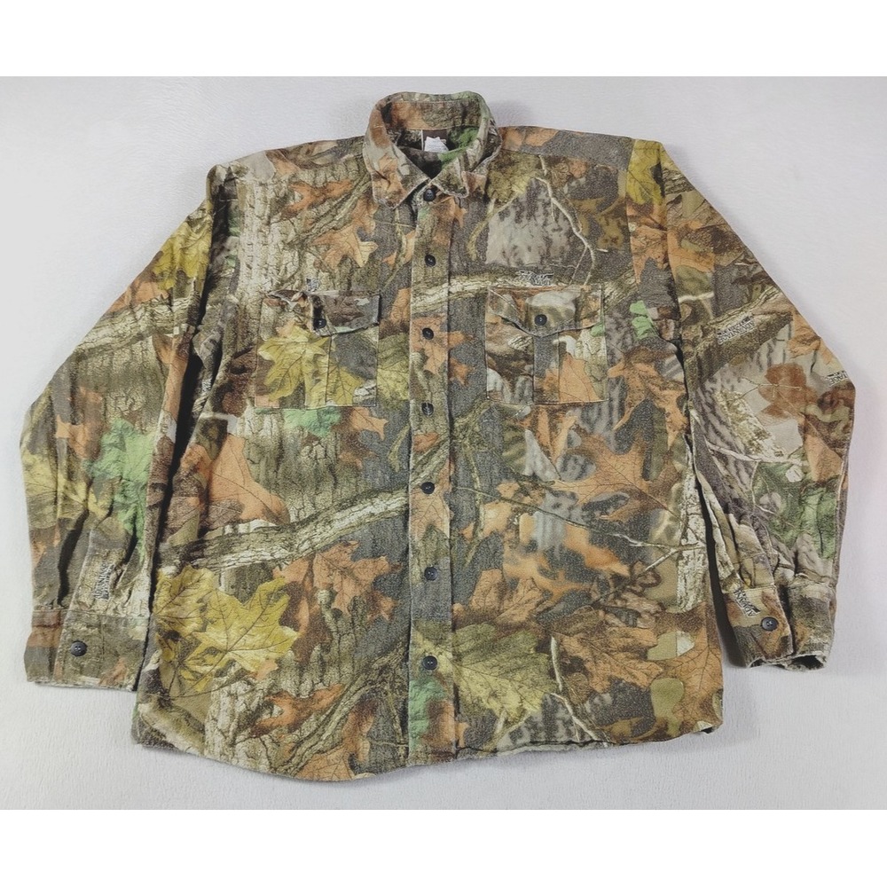 Vintage Ranger Shirt Mens Medium Brown Camo Flannel Long Sleeve Outdoors Hunting